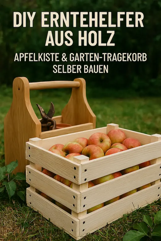 DIY-Geschenk für Gärtner:innen: Apfelkiste & Tragekorb aus Holz