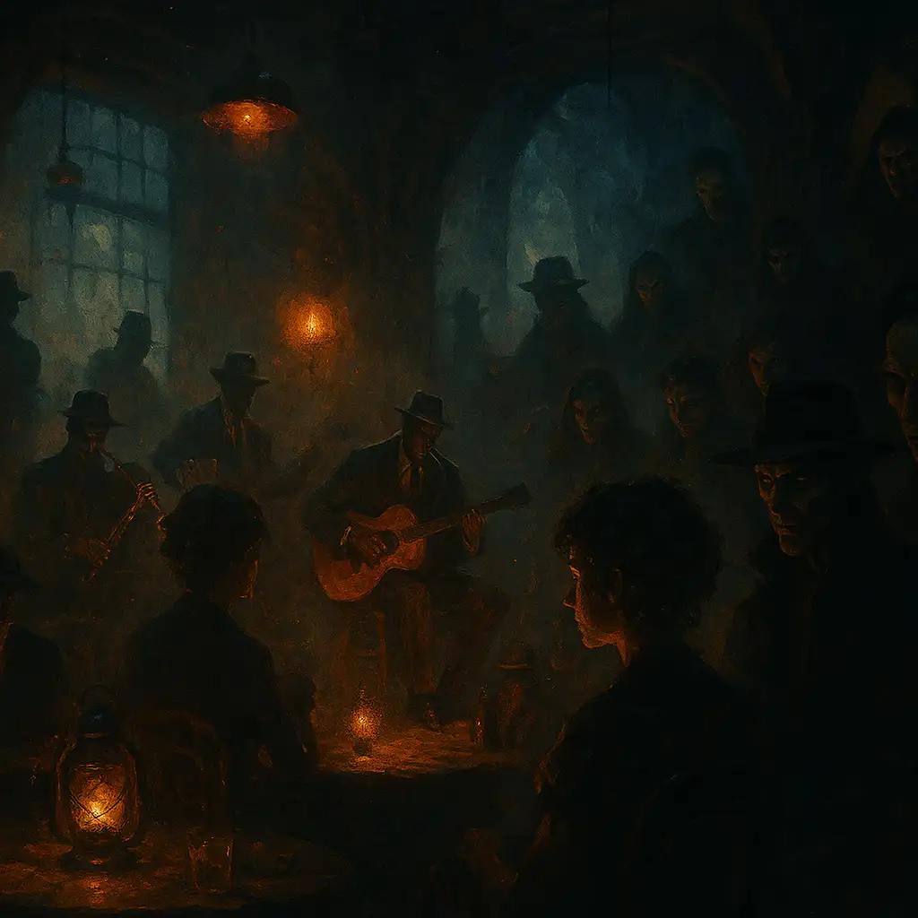 Western Saloon mit Vampiren, die auf die Gäste lauern