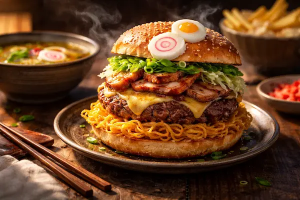 Hard Rock Café Japan bringt Naruto-Ichiraku-Ramen-Burger und Konoha-Soda