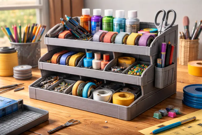 3-stöckiger Craft Organizer Stand – Praktisches DIY-Projekt mit 3D-Druck