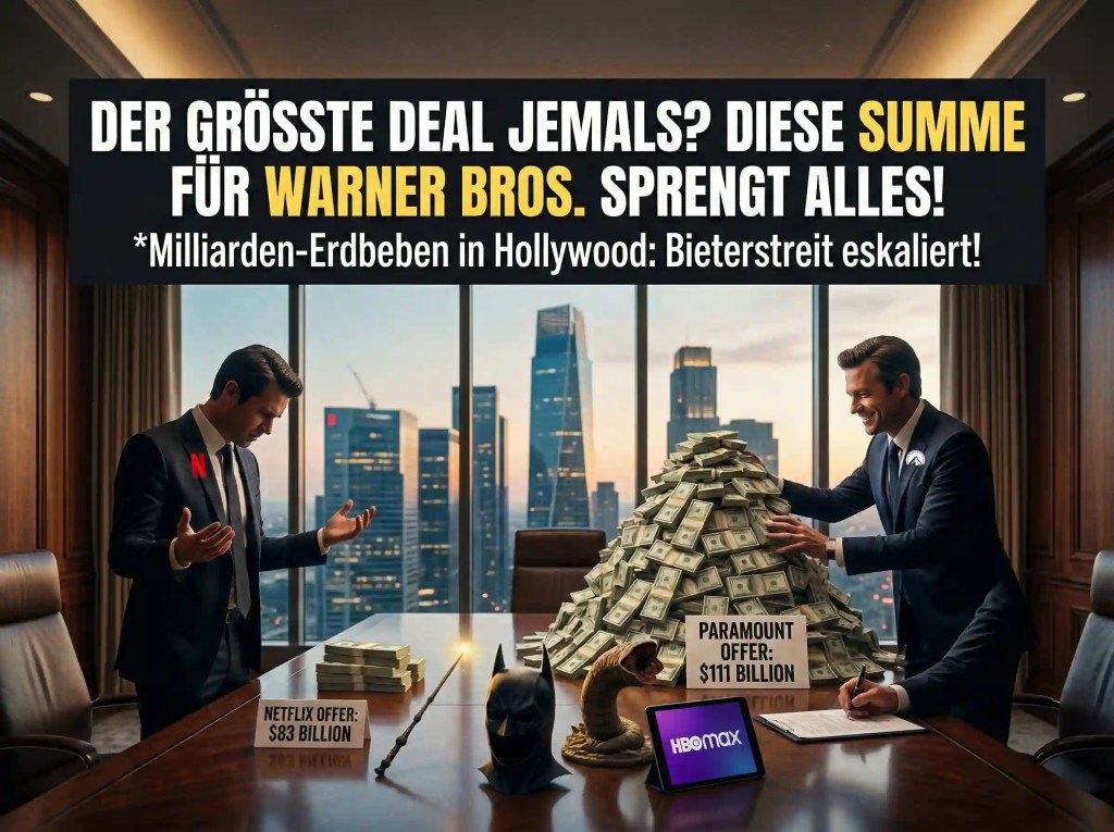 Überraschung im Bieterstreit: Netflix gibt auf – Paramount bietet astronomische Summe für Warner