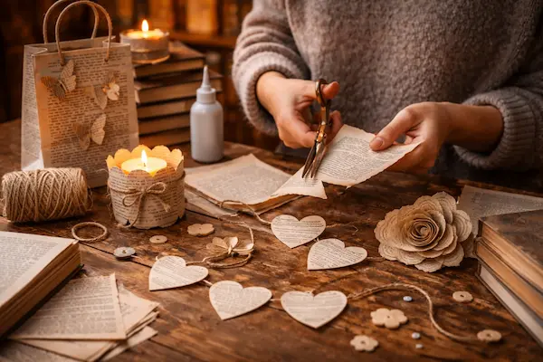 Upcycling mit alten Buchseiten: Kreativ, nachhaltig oder respektlos?