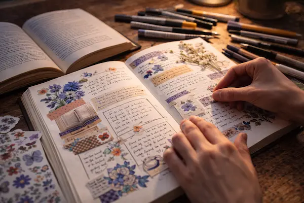 Das Lesetagebuch als kreatives Scrapbook Bücher erleben und festhalten