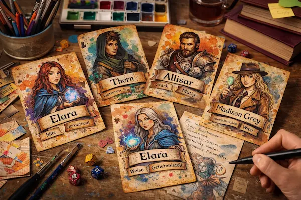 Charakterkarten selber gestalten Anleitungen, Materialien und kreative Ideen